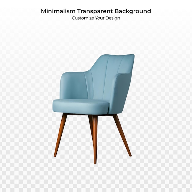 Sedile minimalista blu chiaro divano 3D Render trasparente PNG
