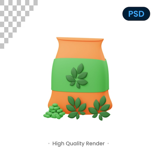 PSD seeds 3d render illustration premium psd