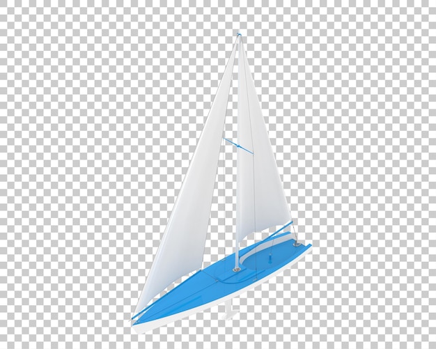 Segelboot auf durchsichtigem Hintergrund 3D-Rendering-Illustration