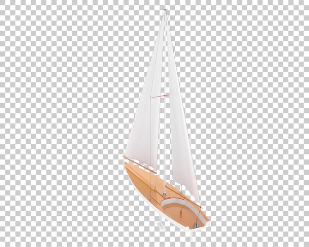 Segelboot auf transparentem Hintergrund 3D-Darstellung