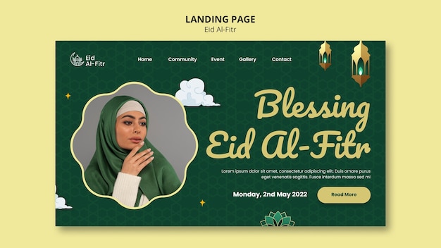 PSD segen eid al-fitr landing page