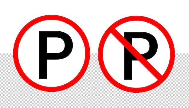 segnale di parcheggio e non parcheggiare set di simboli modello di progettazione elemento file psd