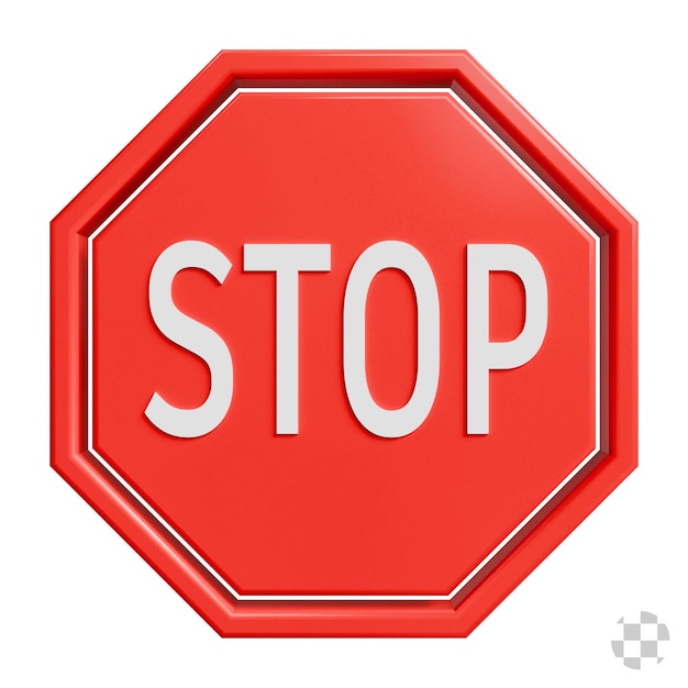 Segnale di stop proibizione 3D