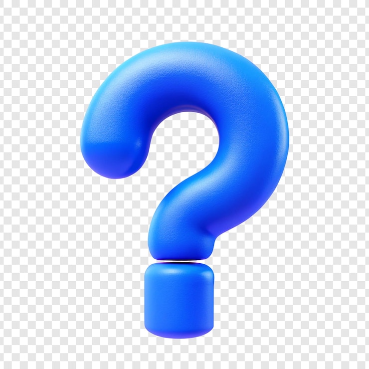 PSD segno d'interrogazione blu 3d