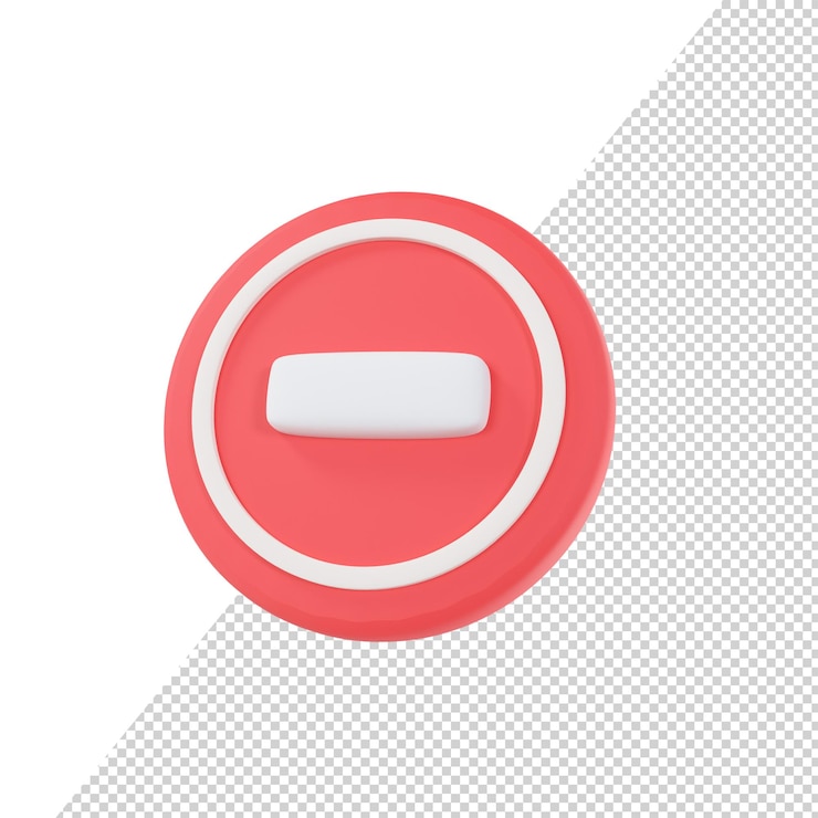 PSD segno di divieto di rendering 3d design rosso