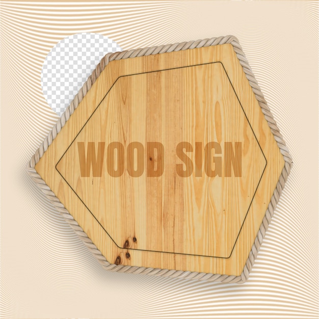 Segno di legno 3D Render