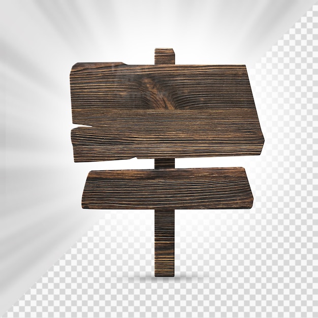 Segno di legno rendering 3D