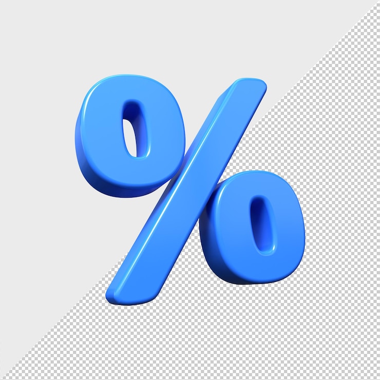 PSD segno di percentuale sconto percentuale vendita promozione concetto 3d rendering