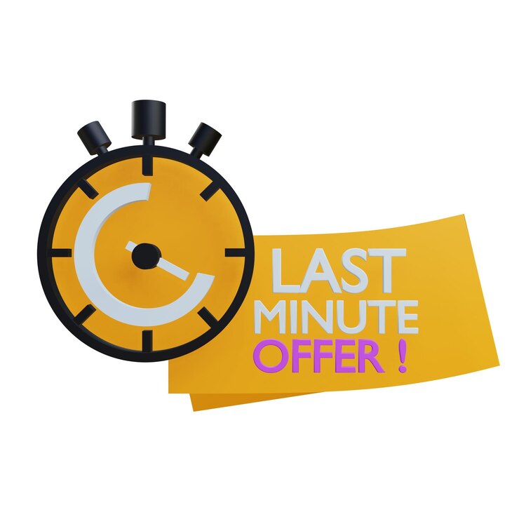 PSD segno di promozione dell'offerta dell'ultimo minuto