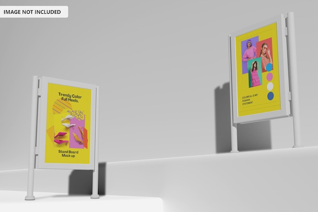 Segno di supporto doppio Mock up con parete