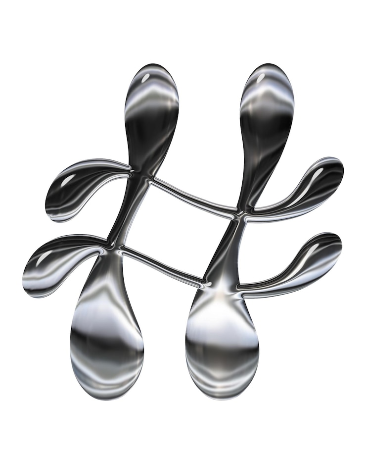 Segno numerico Font Liquid Chrome