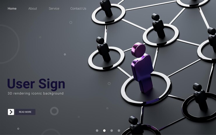 segno utente metallico scuro isolato stile minimale social networking sfondo iconico 3d render