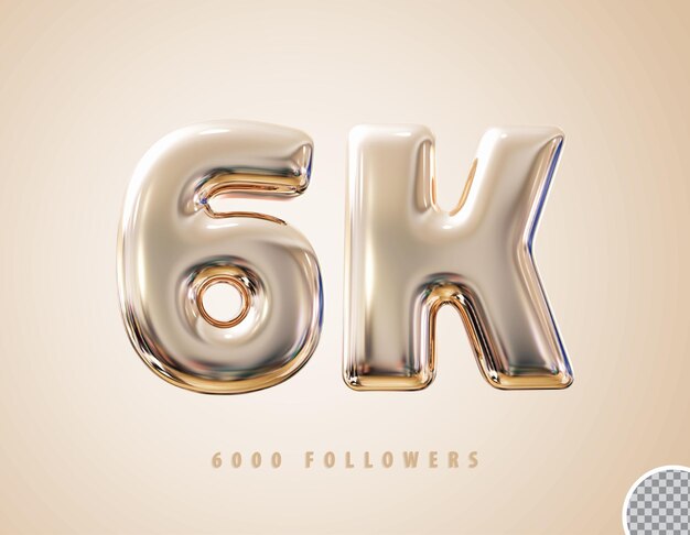 Seguace 6k 3d rendering di lusso dorato