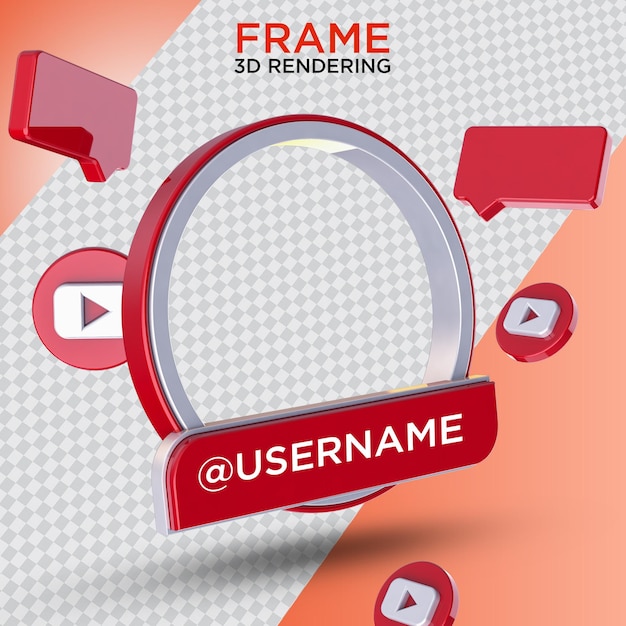 Seguace di YouTube sui social media con cornice