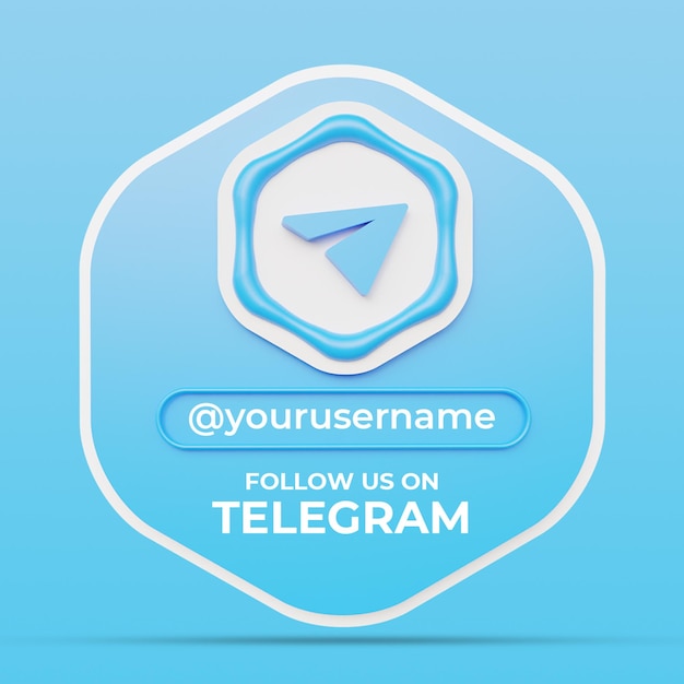 Seguici sul modello di banner quadrato del profilo dei social media di Telegram