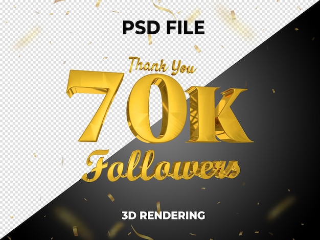 PSD seguidor ouro renderização 3d