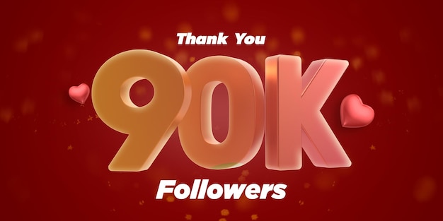 seguidores gracias golden 90 k numeros confeti y globos red social amigos seguidores