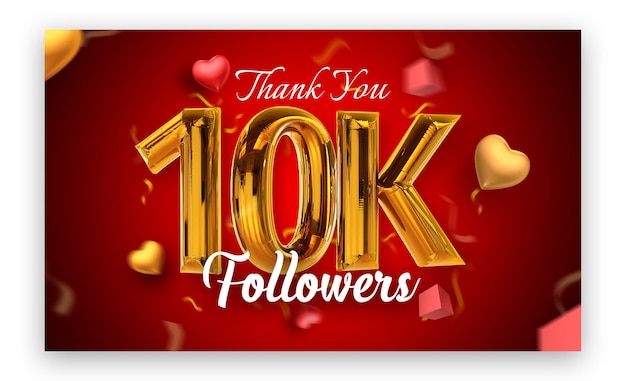 seguidores gracias números dorados de 10k