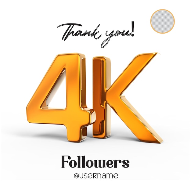 Seguidores gracias números dorados 4k