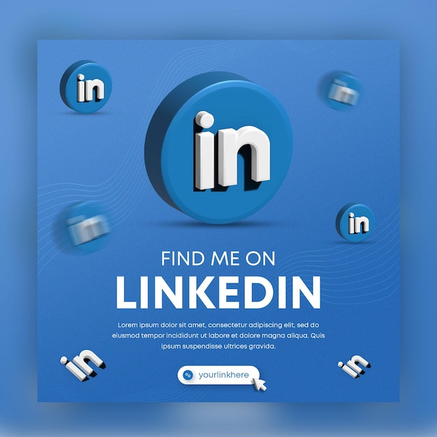 Seguimi sul modello di post sui social media di Linkedin