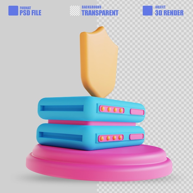 Segurança do sistema do servidor de ilustração 3D 2
