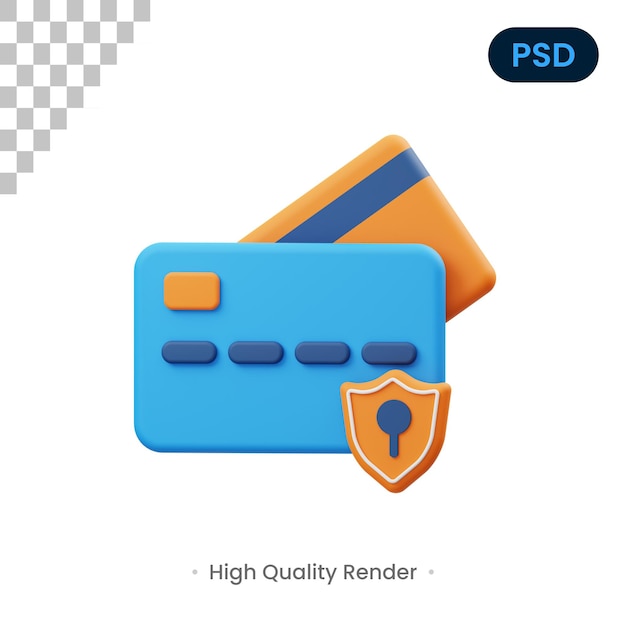 Seguridad 3D Render Ilustración Premium Psd