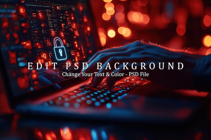 PSD seguridad cibernética y protección de datos escribir a mano en una computadora portátil con un icono de bloqueo mostrado