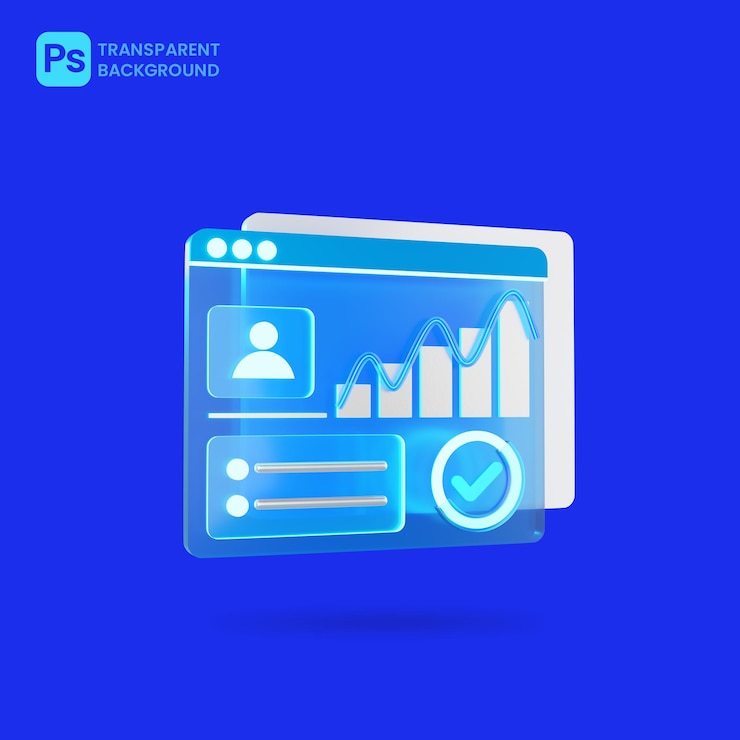 PSD seguridad cibernética del sitio web de marketing aislado en fondo azul