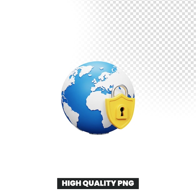 Seguridad global Protegiendo la World Wide Web con un escudo y un candado