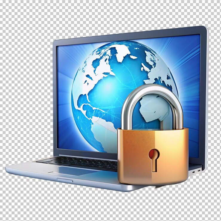 PSD seguridad de internet en un fondo transparente