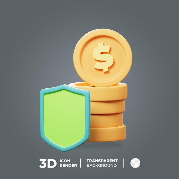 Seguridad de inversión de icono 3d