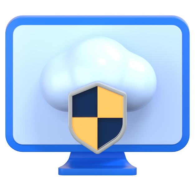 seguridad en la nube Ilustración 3D Icon Pack Element