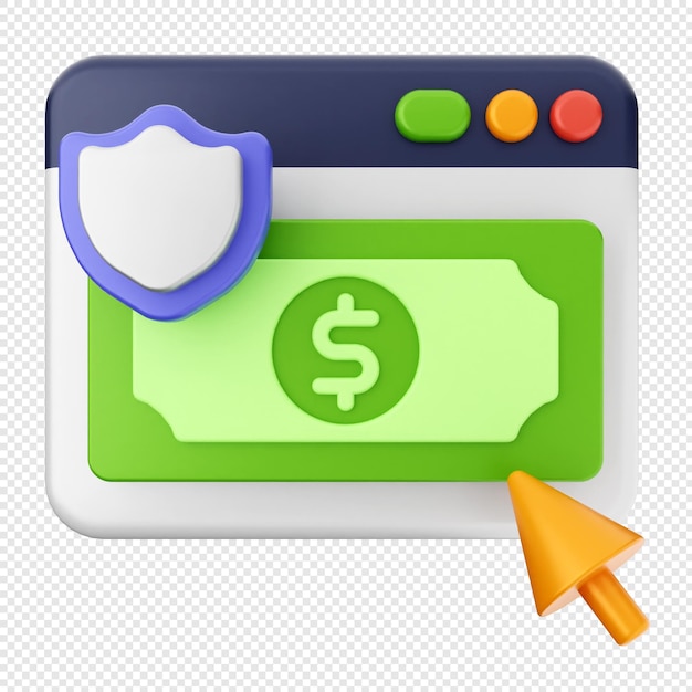 Seguridad de protección de pagos de dinero 3D