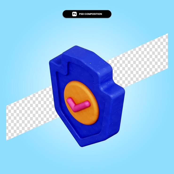PSD seguridad, seguridad, 3d, render, ilustración, aislado