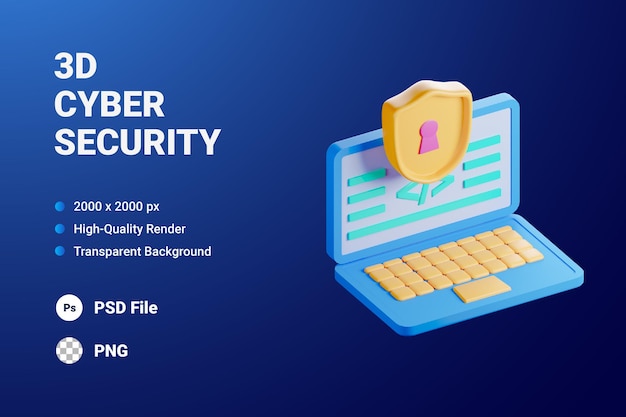 Seguridad de software de ilustración de icono 3D