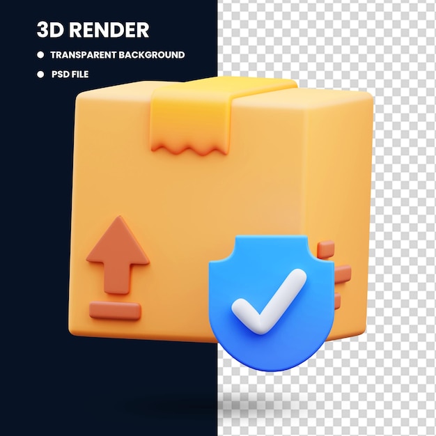 Seguro de envío, ilustración de renderizado 3d