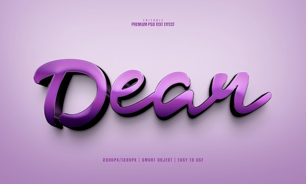Sehr geehrter 3D-bearbeitbarer Premium-PSD-Texteffekt