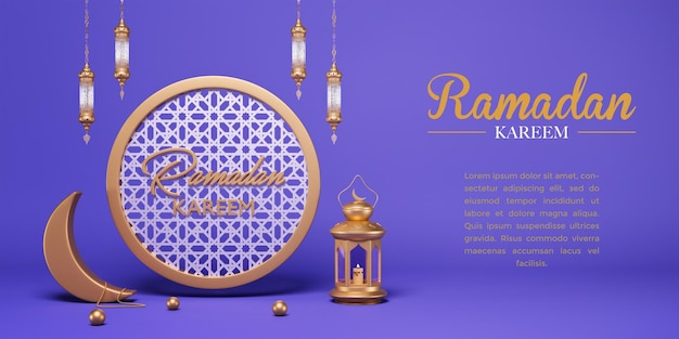 Sehr Peri-Hintergrund mit Ramadan Kareem-Textlaterne Halbmond-islamische Dekoration und Kanonenkugeln