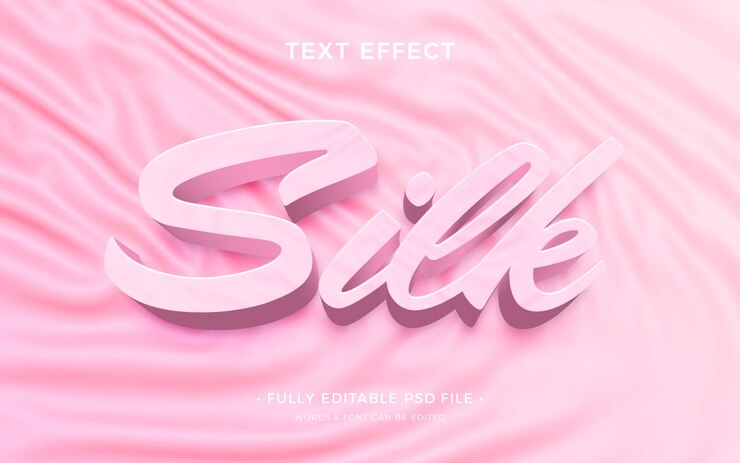 PSD seidentext-effekt