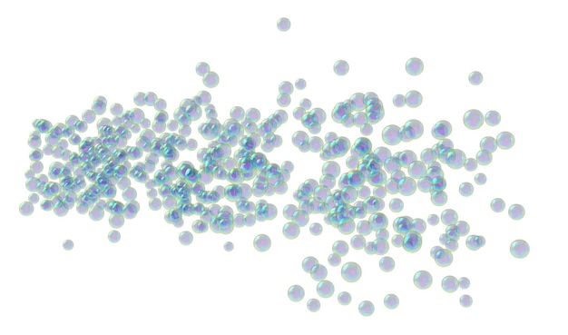 PSD seifenblasen isoliert auf weißem hintergrund 3d-rendering