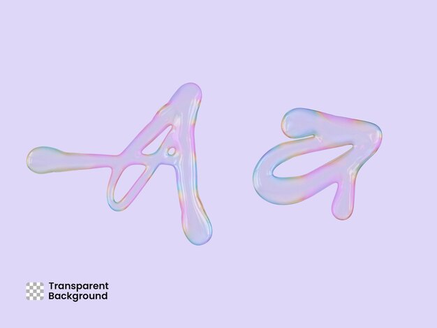 Seifenblasen-Textbuchstabe 3D-Rendering isoliert