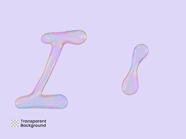 Seifenblasen-Textbuchstabe 3D-Rendering isoliert