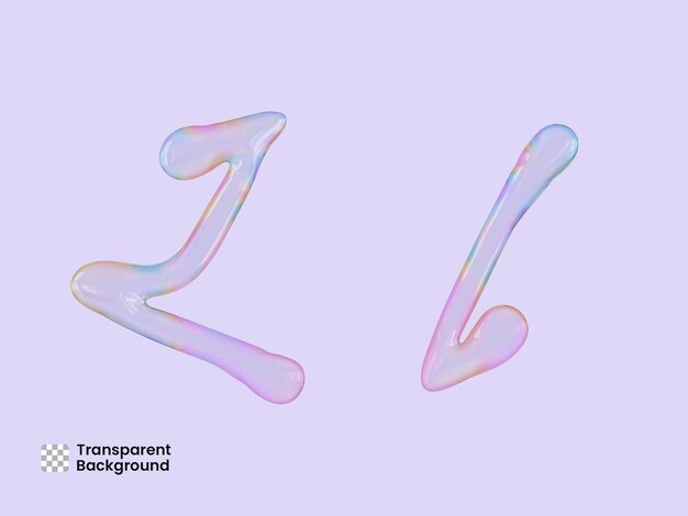 Seifenblasen-Textbuchstabe 3D-Rendering isoliert