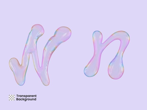 Seifenblasen-Textbuchstabe 3D-Rendering isoliert