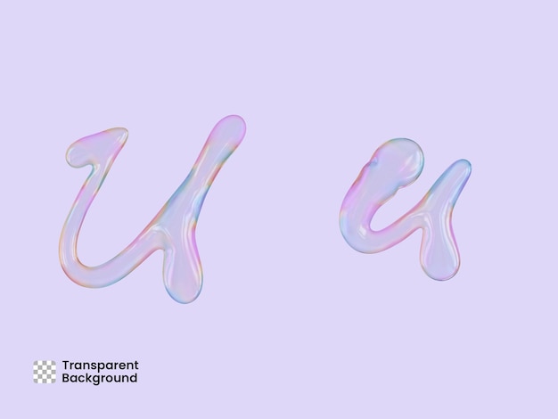 Seifenblasen-Textbuchstabe 3D-Rendering isoliert