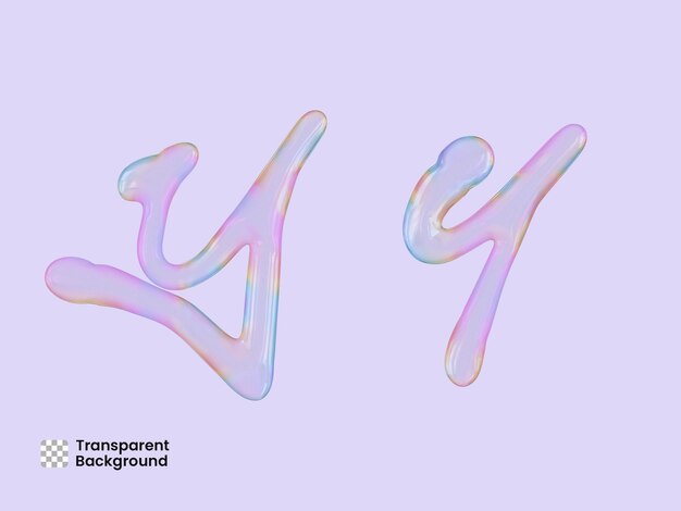 Seifenblasen-Textbuchstabe 3D-Rendering isoliert