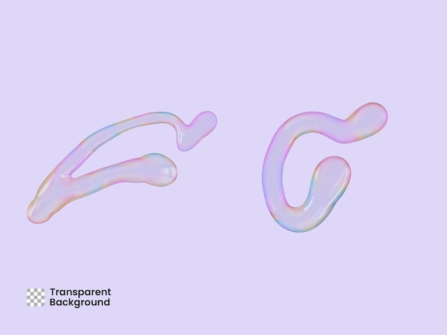 Seifenblasen-Textbuchstabe 3D-Rendering isoliert