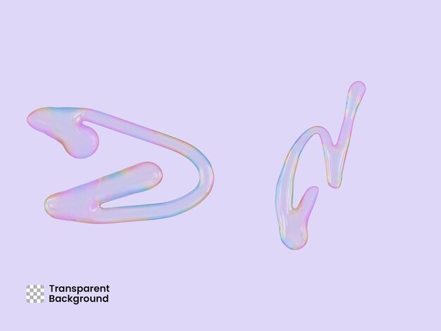 Seifenblasen-Textbuchstabe 3D-Rendering isoliert