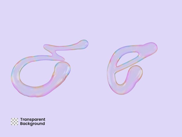 Seifenblasen-Textbuchstabe 3D-Rendering isoliert