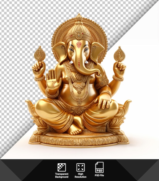 PSD seigneur d'or ganesha psd sur fond transparent